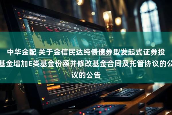 中华金配 关于金信民达纯债债券型发起式证券投资基金增加E类基金份额并修改基金合同及托管协议的公告